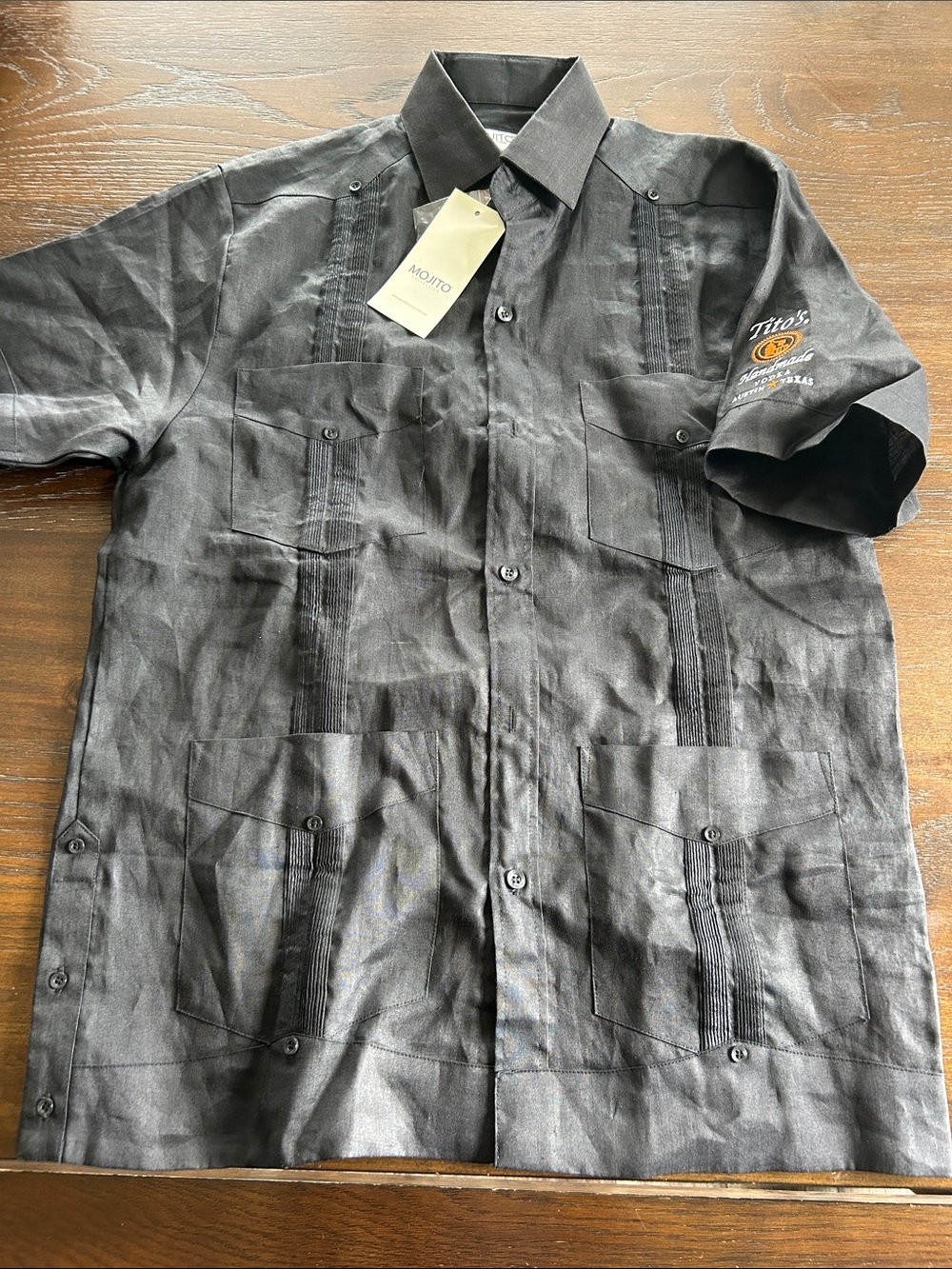 Men's linen Tito’s vodka shirt NWT